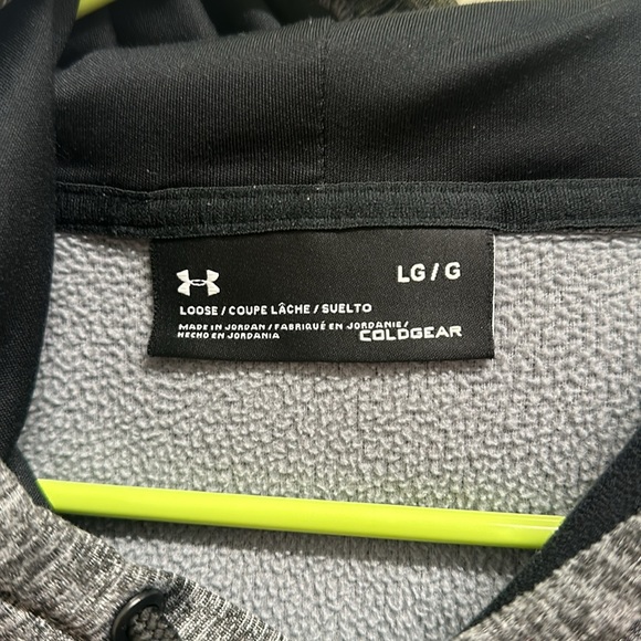 Men's Heathered Black Under Armor Hoodie - L - Picture 3 of 3